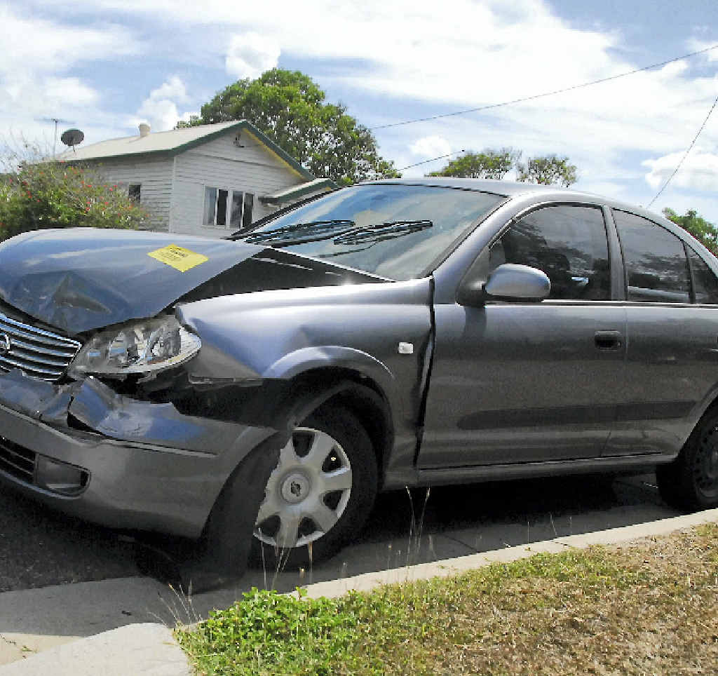SHOCK: The damage from a crash on Roberts St, South Gladstone. SHOCK: The damage from a crash on Roberts St, South Gladstone.